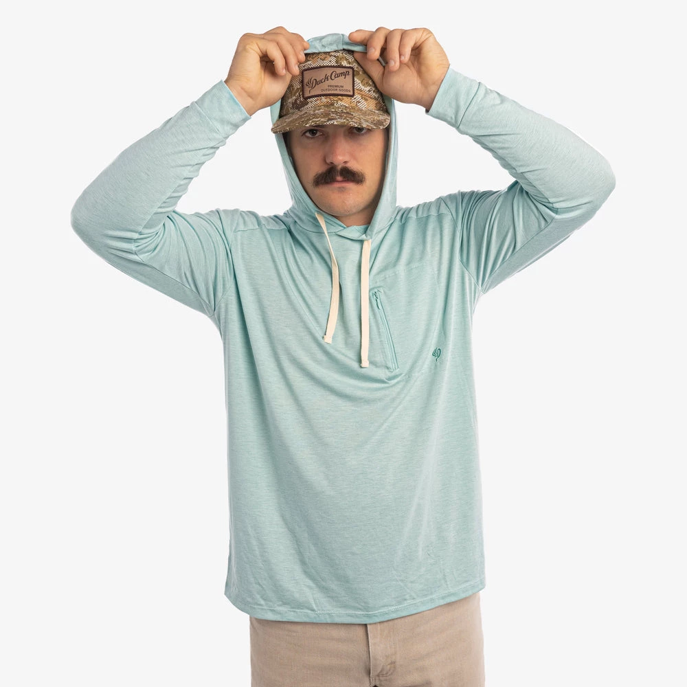 Best Sale โ Duck Camp Lightweight Bamboo Hoodie - Heathered Surf โจ - Image 3