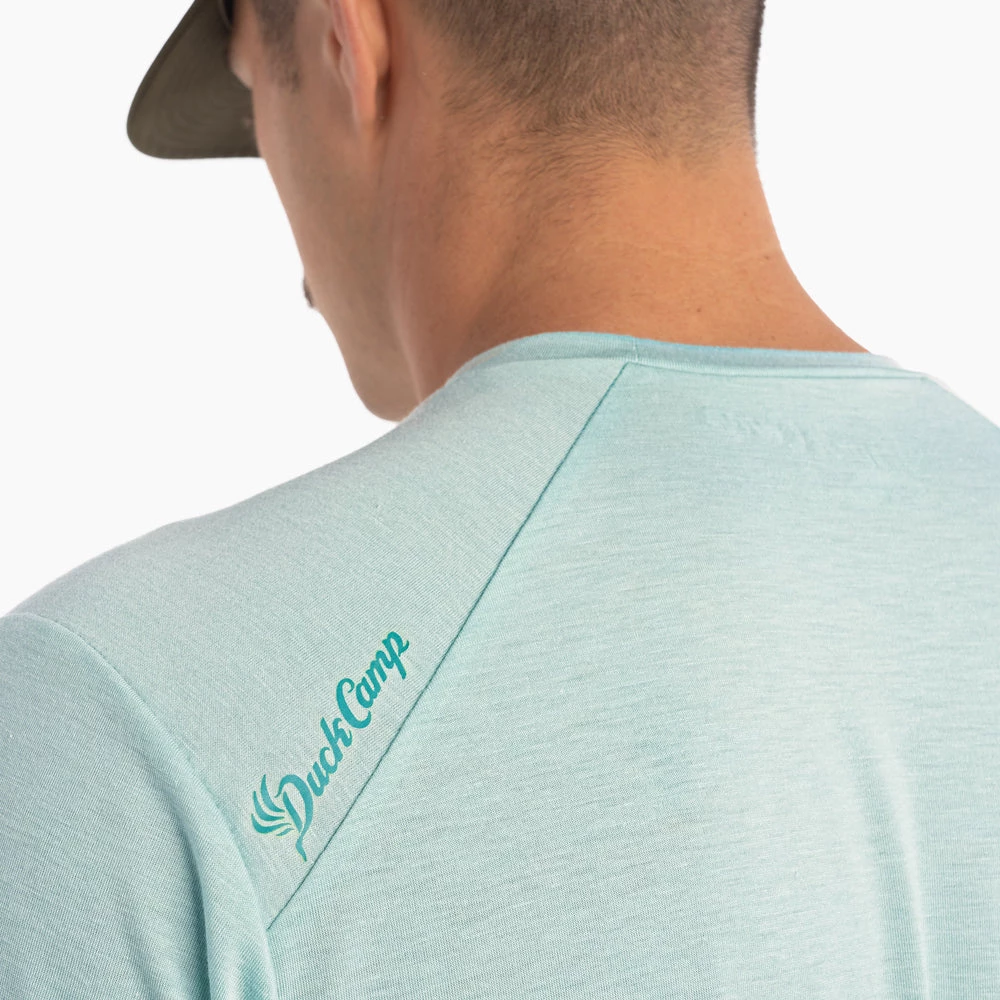 New ๐ฅ Duck Camp Lightweight Bamboo Pocket Tee - Heathered Surf ๐ฅฐ - Image 3