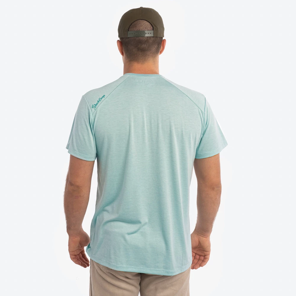 New ๐ฅ Duck Camp Lightweight Bamboo Pocket Tee - Heathered Surf ๐ฅฐ - Image 2