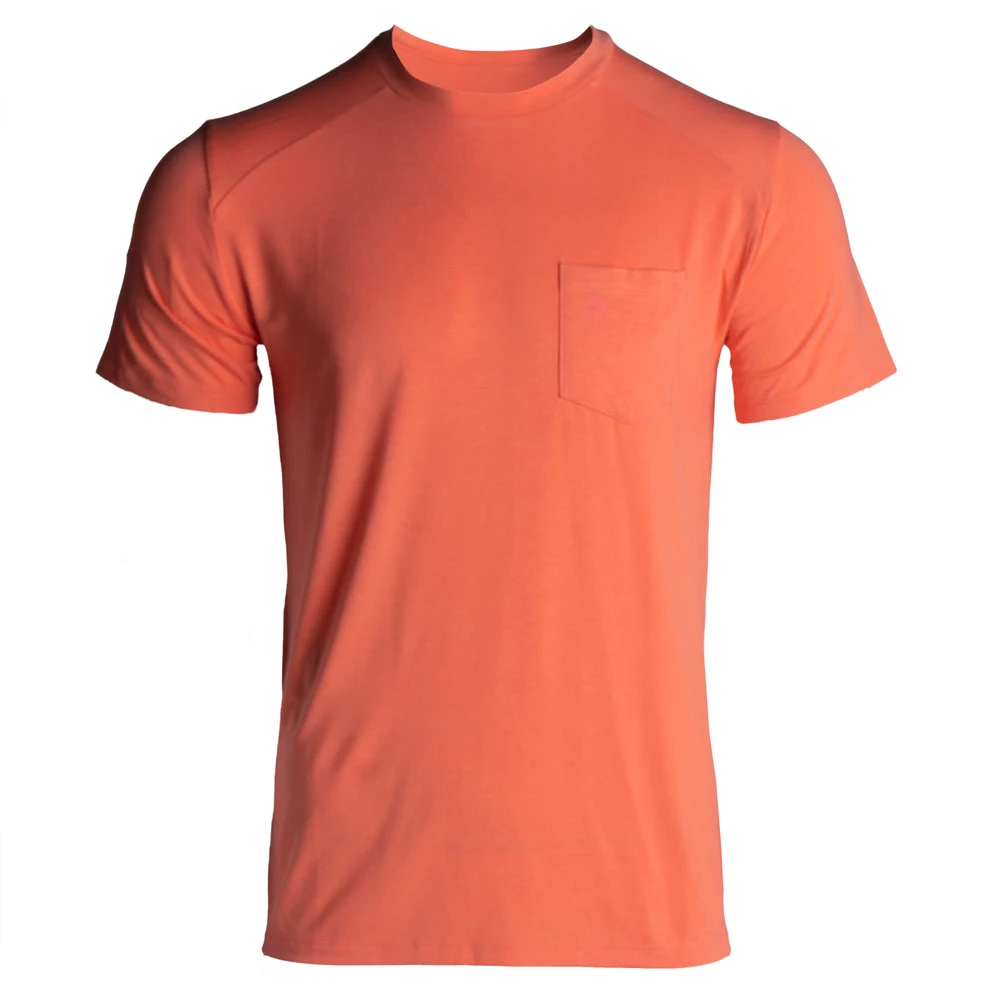 Budget π Duck Camp Lightweight Bamboo Pocket Tee - Saltwater Coral π