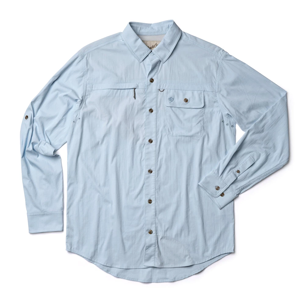 Best Sale ๐ Duck Camp Signature Fishing ๐ Shirt - Long Sleeve - Current Blue ๐ฅฐ