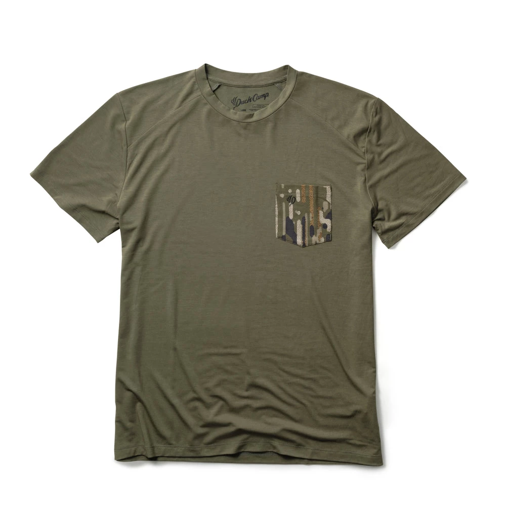 Budget π Duck Camp Lightweight Bamboo Pocket Tee - River Rock W/ Woodland Pocket π―