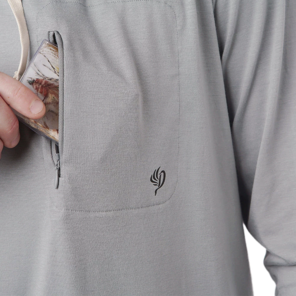 Budget ❤️ Duck Camp Men's Lightweight Bamboo Hoodie - Pluff Mud Gray 🌟 - Image 2