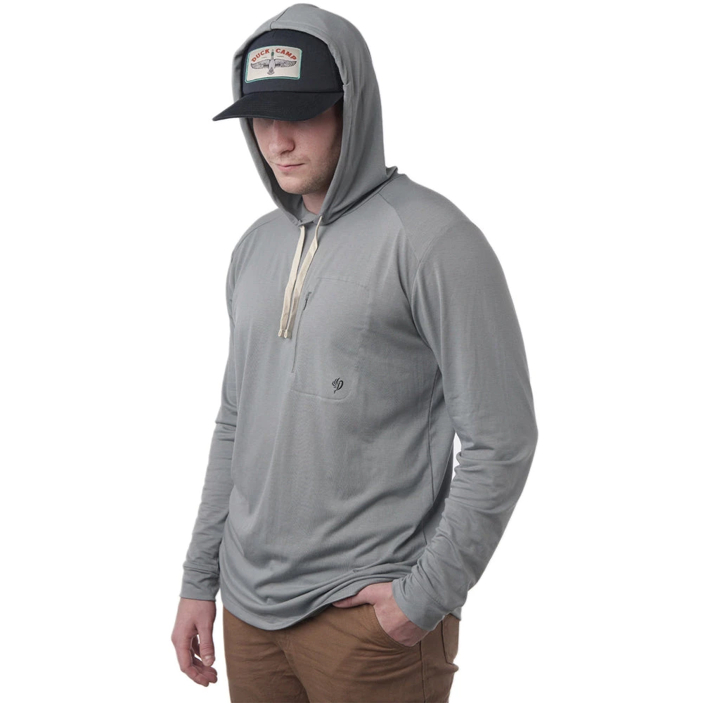 Budget ❤️ Duck Camp Men's Lightweight Bamboo Hoodie - Pluff Mud Gray 🌟 - Image 3